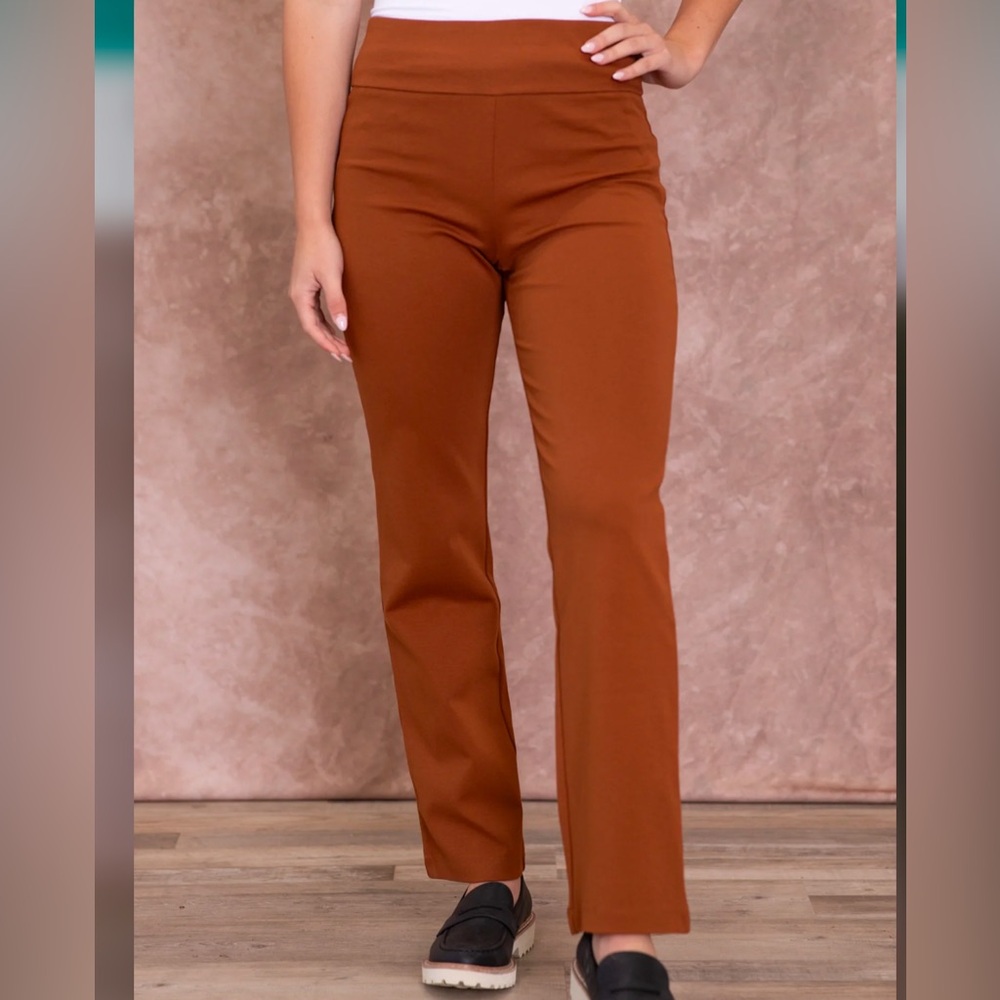 NWT Dear Scarlett Magic Wine Color Straight Slim Pants